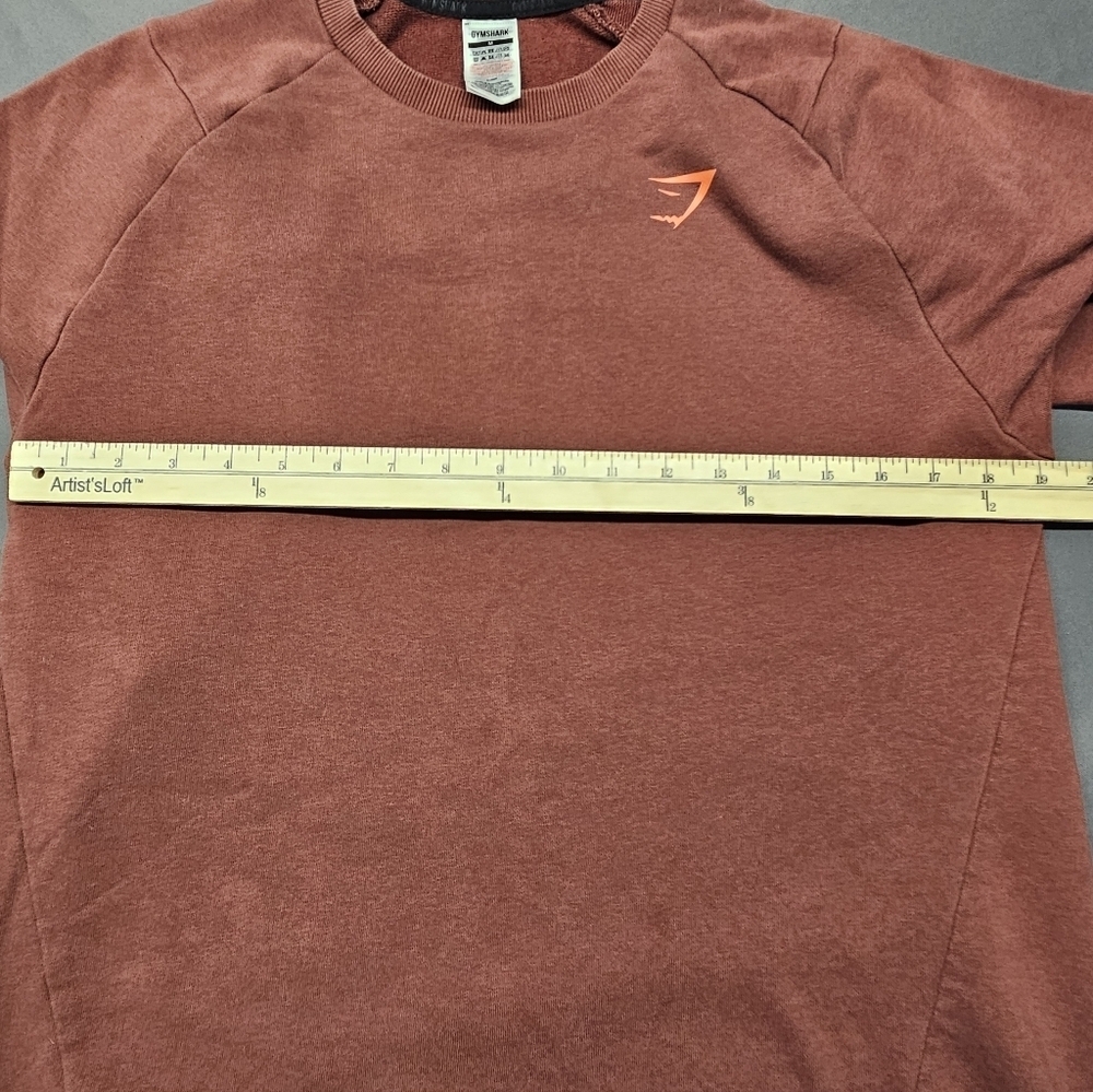 Gymshark Mens Red Bold Crew Neck Long Sleeve Pullover Sweatshirt Size Medium - Picture 3 of 6